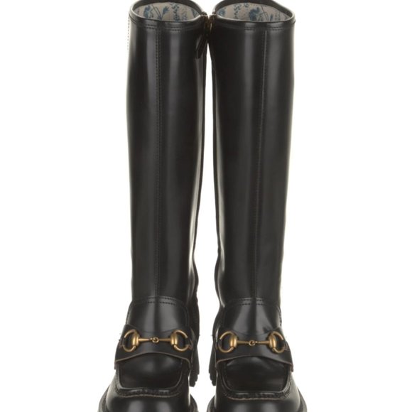 Gucci Black Leather Knee-High Boots - Picture 5 of 8